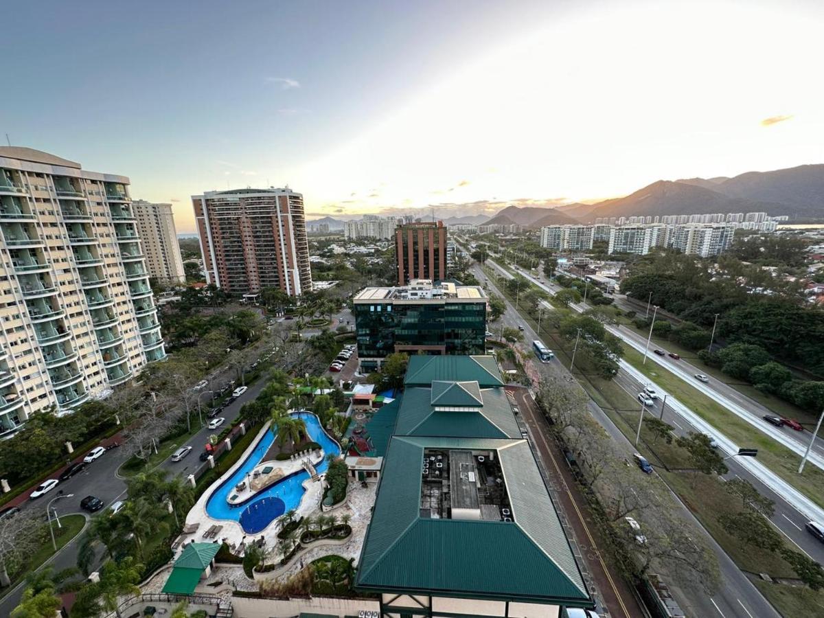 Flat Com Vista Panoramica -15- Na Barra Da Tijuca - Estacionamento Gratuito - Frigobar - Ar Condicionado - Piscina - Academia - Balsa Para Praia Gratis - Varanda - Vista Parcial Mar E Lagoa Rio de Janeiro Exterior foto